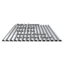 Golfplaat 18/1064 | Dak | Anti-Drup 700 g/m² | Aluminium 0,70 mm | 25 µm Polyester | 9006 - Zilver-Metallic #2