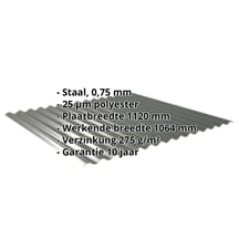 Golfplaat 18/1064 | Dak Staal 0,75 mm | 25 µm Polyester | 6020 - Chroomoxydegroen Golfplaat 18/1064 | Dak | Staal 0,75 mm | 25 µm Polyester | 6020 - Chroomoxydegroen #2