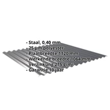 Golfplaat 18/1064 | Gevel | Restpartij | Staal 0,40 mm | 25 µm Polyester | 7016 - Antracietgrijs #2