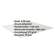 Golfplaat 18/1064 | Gevel | Staal 0,50 mm | 25 µm Polyester | 9006 - Zilver-Metallic #2