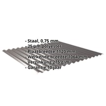 Golfplaat 18/1064 | Gevel | Staal 0,75 mm | 25 µm Polyester | 8017 - Chocoladebruin #2