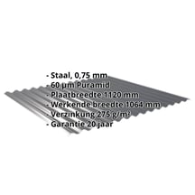 Golfplaat 18/1064 | Gevel | Staal 0,75 mm | 60 µm Puramid | 7016 - Antracietgrijs #2