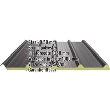Sandwich Paneel ECO 1000-30 | Dak | Kern 3 cm | 25 µm Polyester | 8019 - Grijsbruin | 2,60 m #2