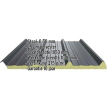 Sandwich Paneel Roof 1000-40 | Dak | Kern 4 cm | 25 µm Polyester | 7016 - Antracietgrijs | 6,10 m #2