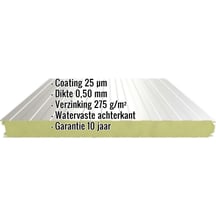 Sandwich Paneel Wall 1100 80 | Gevel | Kern 8 cm | 25 µm Polyester | 9002 - Grijswit | 6,00 m #2