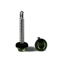RVS schroeven | Voor montage profieltop op houten constructie | 6,5 x 50 mm D22 | Chroomoxydegroen #1