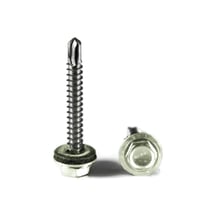 RVS schroeven | Voor montage profieltop op houten constructie | 6,5 x 50 mm D22 | Grijswit #1
