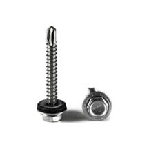 RVS schroeven | Voor montage profieltop op houten constructie | 6,5 x 50 mm D22 | Zilver-Metallic #1