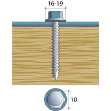 Verzinkte schroeven | Voor montage profieltop op houten constructie | 6,5 x 130 mm E16 | Blank #1