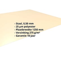 Vlakke plaat | Staal 0,50 mm | 25 µm Polyester | 1015 - Licht ivoorkleurig #2