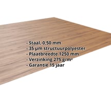 Vlakke plaat | Staal 0,50 mm | 35 µm Structuurpolyester | Houtlook - Eiken #2