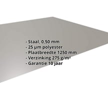 Vlakke plaat | Staal 0,50 mm | 25 µm Polyester | 9007 - Grijs aluminiumkleurig #2