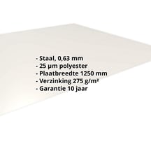 Vlakke plaat | Staal 0,63 mm | 25 µm Polyester | 9010 - Zuiverwit #2