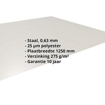 Vlakke plaat | Staal 0,63 mm | 25 µm Polyester | 9002 - Grijswit #2