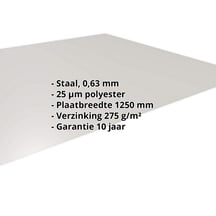 Vlakke plaat | Staal 0,63 mm | 25 µm Polyester | 9006 - Zilver-Metallic #2