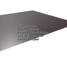 Vlakke plaat | Staal 0,75 mm | 25 µm Polyester | 8017 - Chocoladebruin #2