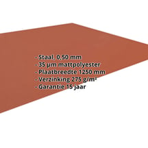 Vlakke plaat | Staal 0,50 mm | 35 µm Mattpolyester | 75 - Terracotta #2