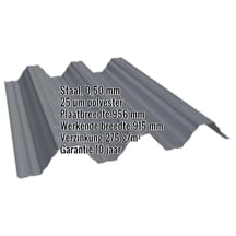 Warmdakplaat T92P | Dak | Staal 0,50 mm | 25 µm Polyester | 7016 - Antracietgrijs #2