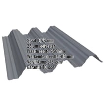 Warmdakplaat T92P | Dak | Staal 0,75 mm | 25 µm Polyester | 7016 - Antracietgrijs #2