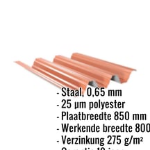 Warmdakplaat TP104 | Dak | Staal 0,65 mm | 25 µm Polyester | 8004 - Koperbruin #2