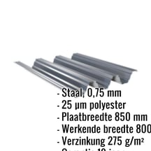 Warmdakplaat TP104 | Dak | Staal 0,75 mm | 25 µm Polyester | 7016 - Antracietgrijs #2