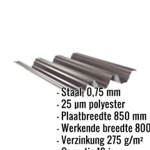 Warmdakplaat TP104 | Dak | Staal 0,75 mm | 25 µm Polyester | 8017 - Chocoladebruin #2