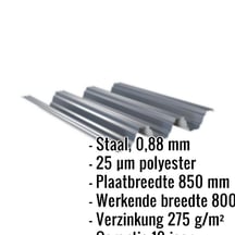 Warmdakplaat TP104 | Dak | Staal 0,88 mm | 25 µm Polyester | 7016 - Antracietgrijs #2