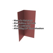 Binnenhoek | 100 x 100 x 2000 mm | Aluminium 0,70 mm | 25 µm Polyester | 8012 - Roodbruin #2