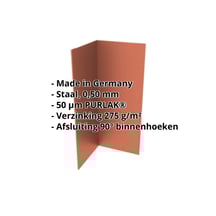 Binnenhoek | 100 x 100 x 2000 mm | Staal 0,50 mm | 50 µm PURLAK® | 8004 - Koperbruin #2
