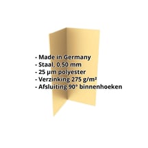 Binnenhoek | 100 x 100 x 2000 mm | Staal 0,50 mm | 25 µm Polyester | 1002 - Zandgeel #2