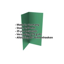 Binnenhoek | 100 x 100 x 2000 mm | Staal 0,50 mm | 25 µm Polyester | 6029 - Mintgroen #2