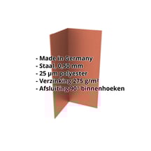 Binnenhoek | 100 x 100 x 2000 mm | Staal 0,50 mm | 25 µm Polyester | 8004 - Koperbruin #2