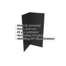 Binnenhoek | 100 x 100 x 2000 mm | Staal 0,50 mm | 25 µm Polyester | 9005 - Gitzwart #2