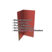 Binnenhoek | 100 x 100 x 2000 mm | Staal 0,75 mm | 25 µm Polyester | 028 - Kersrood #2