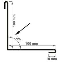 Binnenhoek | 100 x 100 x 2000 mm | Staal 0,75 mm | 25 µm Polyester | 9010 - Zuiverwit #2