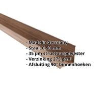 Binnenhoek | 115 x 115 x 2000 mm | Staal 0,50 mm | 35 µm Structuurpolyester | Houtlook - Eiken #2