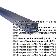 Binnenhoek | 115 x 115 x 2000 mm | Staal 0,50 mm | 25 µm Polyester | 5010 - Gentiaanblauw #2