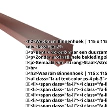 Binnenhoek | 115 x 115 x 2000 mm | Staal 0,50 mm | 25 µm Polyester | 8012 - Roodbruin #2