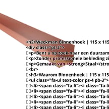 Binnenhoek | 115 x 115 x 2000 mm | Staal 0,50 mm | 25 µm Polyester | 8004 - Koperbruin #2