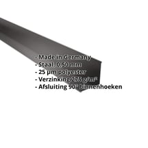 Binnenhoek | 115 x 115 x 2000 mm | Staal 0,50 mm | 25 µm Polyester | 9005 - Gitzwart #2