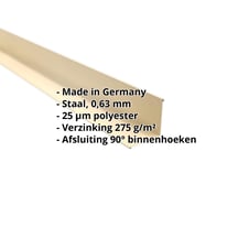 Binnenhoek | 115 x 115 x 2000 mm | Staal 0,63 mm | 25 µm Polyester | 1015 - Licht ivoorkleurig #2