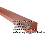 Binnenhoek | 115 x 115 x 2000 mm | Staal 0,63 mm | 25 µm Polyester | 8004 - Koperbruin #2