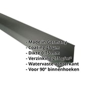 Binnenhoek | 115 x 115 x 2000 mm | Staal 0,75 mm | 25 µm Polyester | 6020 - Chroomoxydegroen #2