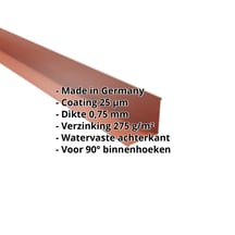 Binnenhoek | 115 x 115 x 2000 mm | Staal 0,75 mm | 25 µm Polyester | 8004 - Koperbruin #2