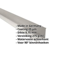 Binnenhoek | 115 x 115 x 2000 mm | Staal 0,75 mm | 25 µm Polyester | 9002 - Grijswit #2
