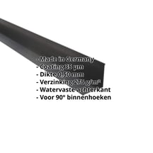 Binnenhoek | 115 x 115 x 2000 mm | Staal 0,50 mm | 35 µm Mattpolyester | 23 - Donkergrijs #2
