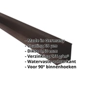 Binnenhoek | 115 x 115 x 2000 mm | Staal 0,50 mm | 35 µm Mattpolyester | 32 - Donkerbruin #2