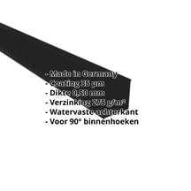 Binnenhoek | 115 x 115 x 2000 mm | Staal 0,50 mm | 35 µm Mattpolyester | 33 - Zwart #2