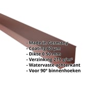 Binnenhoek | 115 x 115 x 2000 mm | Staal 0,50 mm | 60 µm Puramid | 6012 - Roodbruin #2
