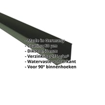 Binnenhoek | 115 x 115 x 2000 mm | Staal 0,50 mm | 80 µm Shimoco | 6020 - Chroomoxydegroen #2